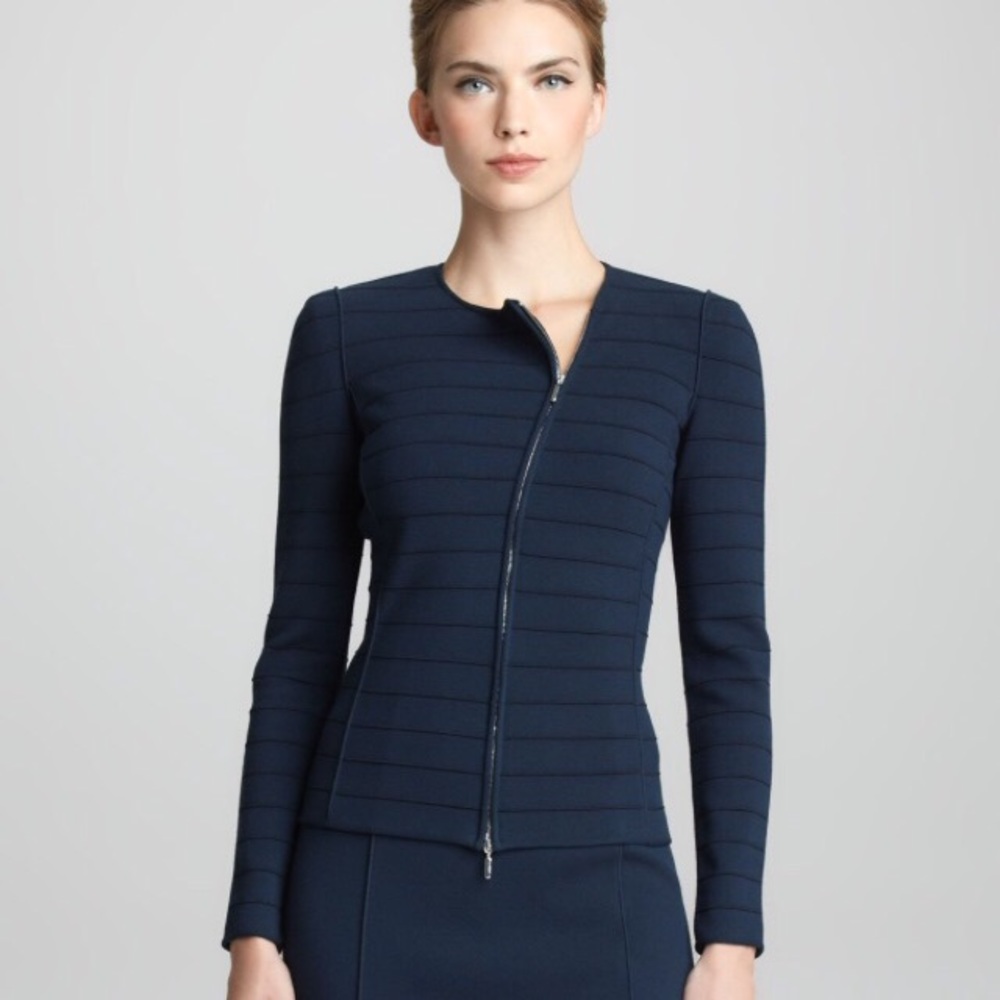 {Giorgio Armani} Jersey Zip Jacket Blazer
